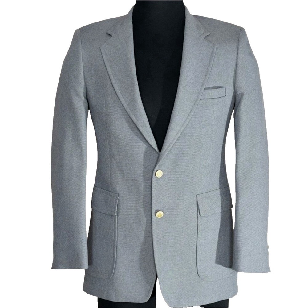 Knack Blazer Men Size 43R Large Grey Vintage Two Button Psychedelic Lining Retro